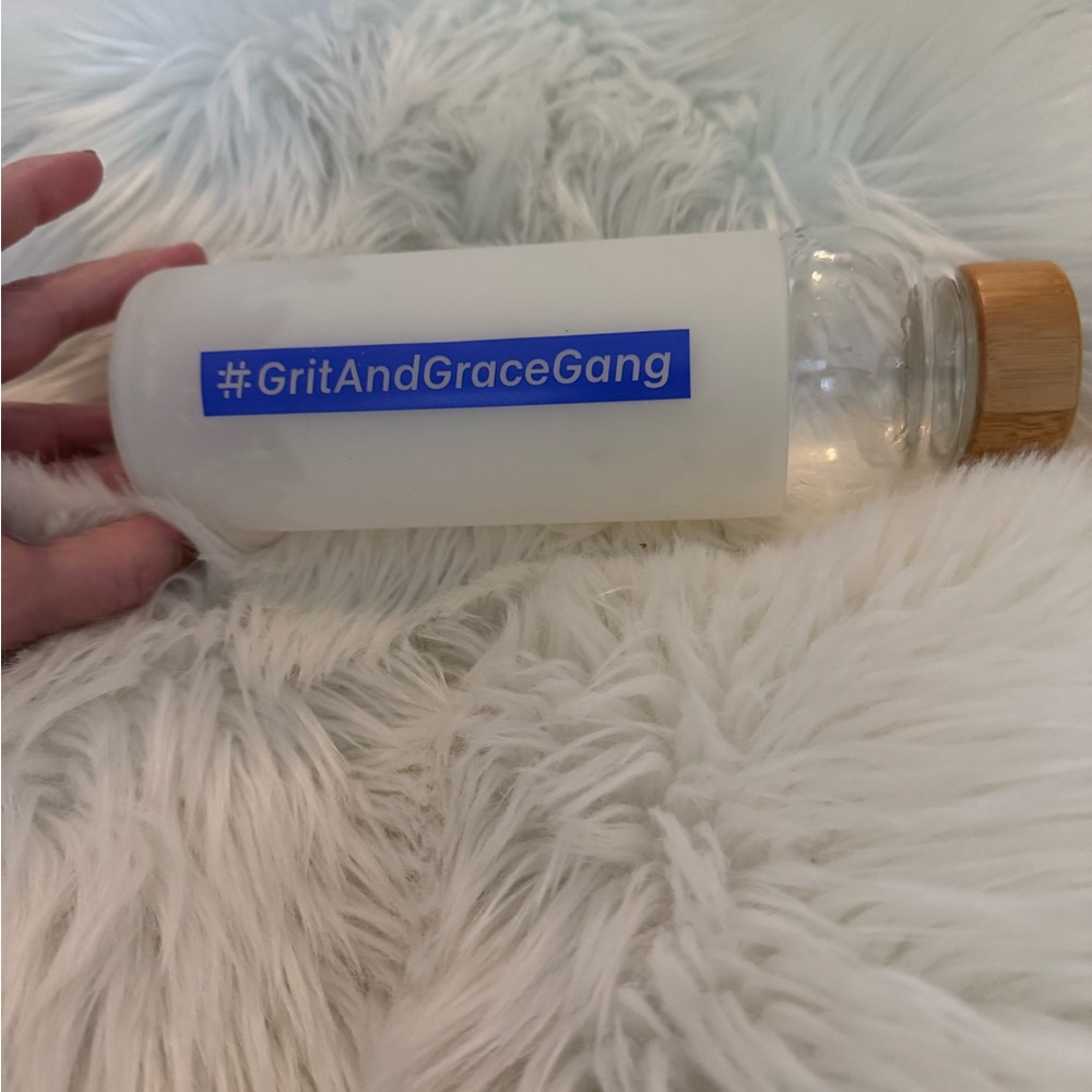 Peloton Pelothon #GritAndGraceGang Glass Water Bottle